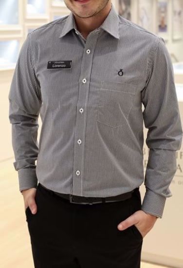 Picture of Mens Shirt Gingham Check Long Sleeve